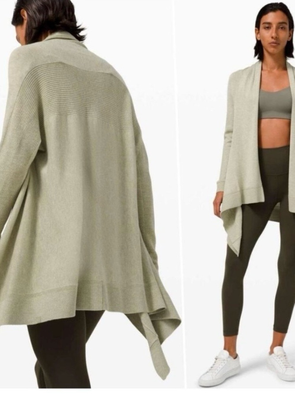 Lululemon | Cashlu Knit Wrap Cardigan Heathered Rosemary Green | XL/XXL
